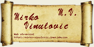 Mirko Vinulović vizit kartica